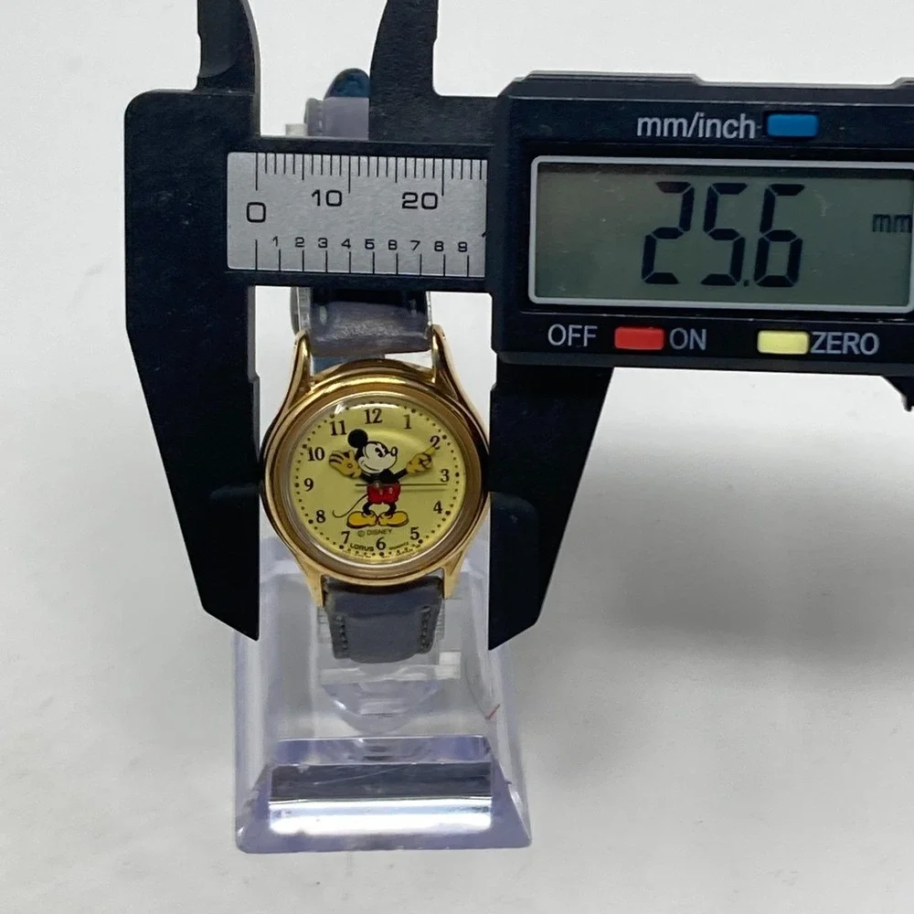 Vtg Lorus Womens Watch 26mm Mickey Mouse Gold Tone V515-6080 Leather New Battery - Picture 9 of 15